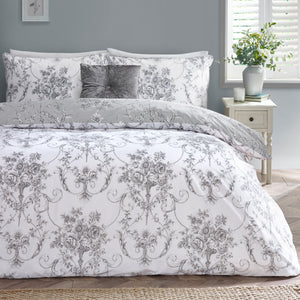 Catherine Lansfield Antoinette Grey Duvet Set