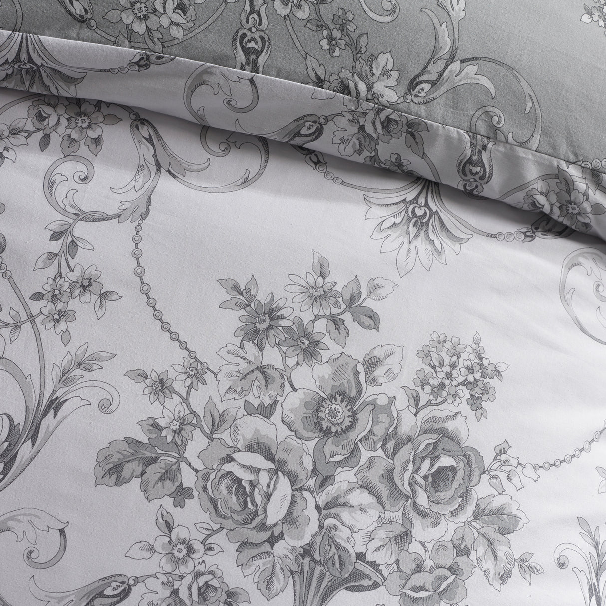 Catherine Lansfield Antoinette Grey Duvet Set