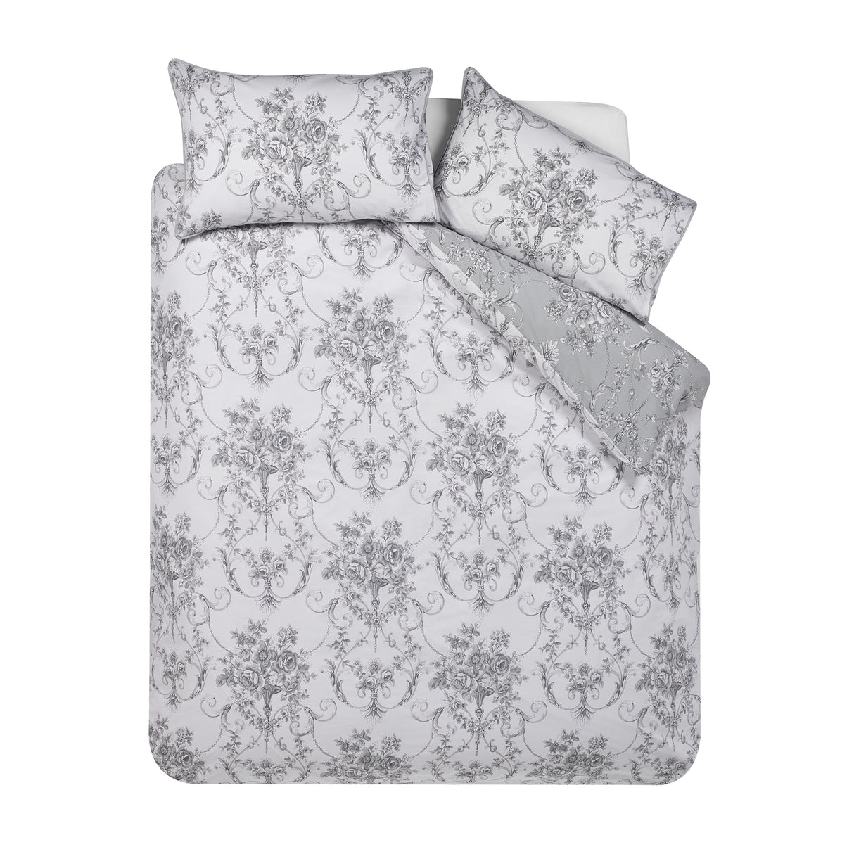 Catherine Lansfield Antoinette Grey Duvet Set