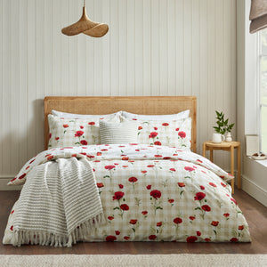 Catherine Lansfield Poppy Red Duvet Set