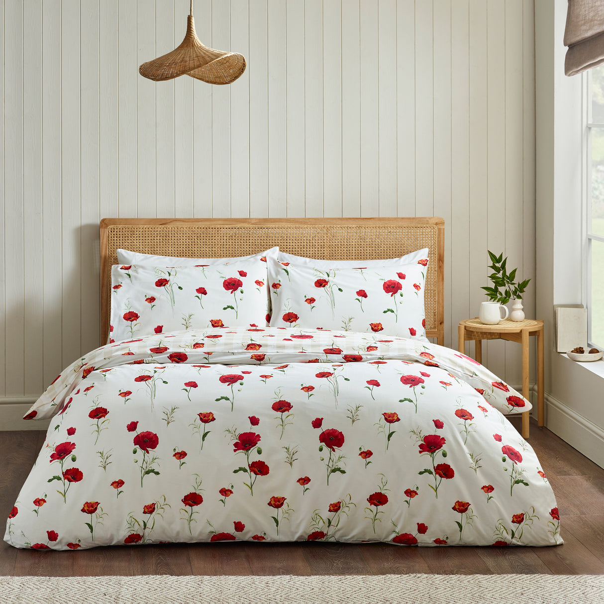 Catherine Lansfield Poppy Red Duvet Set