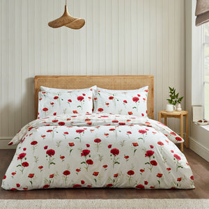 Catherine Lansfield Poppy Red Duvet Set