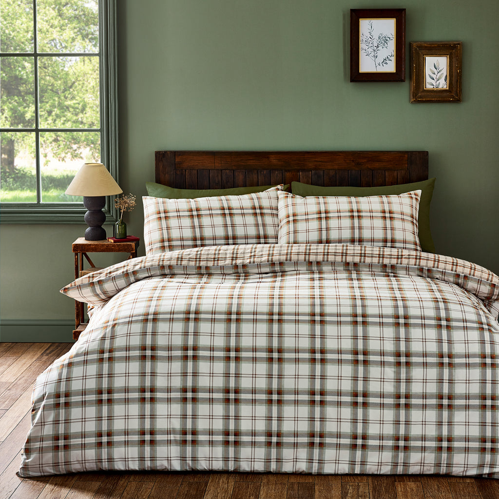 Catherine Lansfield Kelso Cotton Rich Double Dekbedovertrek Set Charcoal