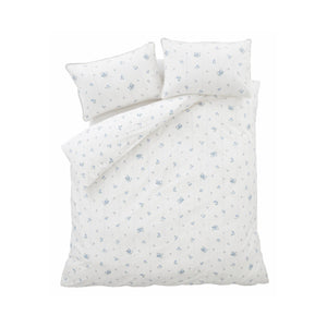 Bianca Fine Linens Vintage Rosebud Lace Blue Duvet Set