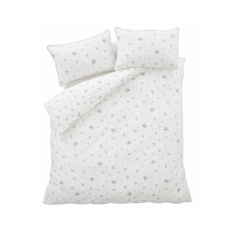 Bianca Fine Linens Vintage Rosebud Lace Blue Duvet Set