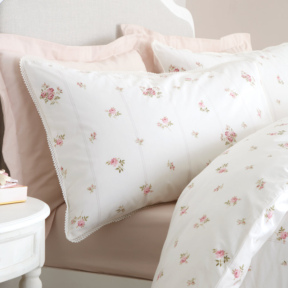 Bianca Vintage Rosebud Lace Cream Duvet Set