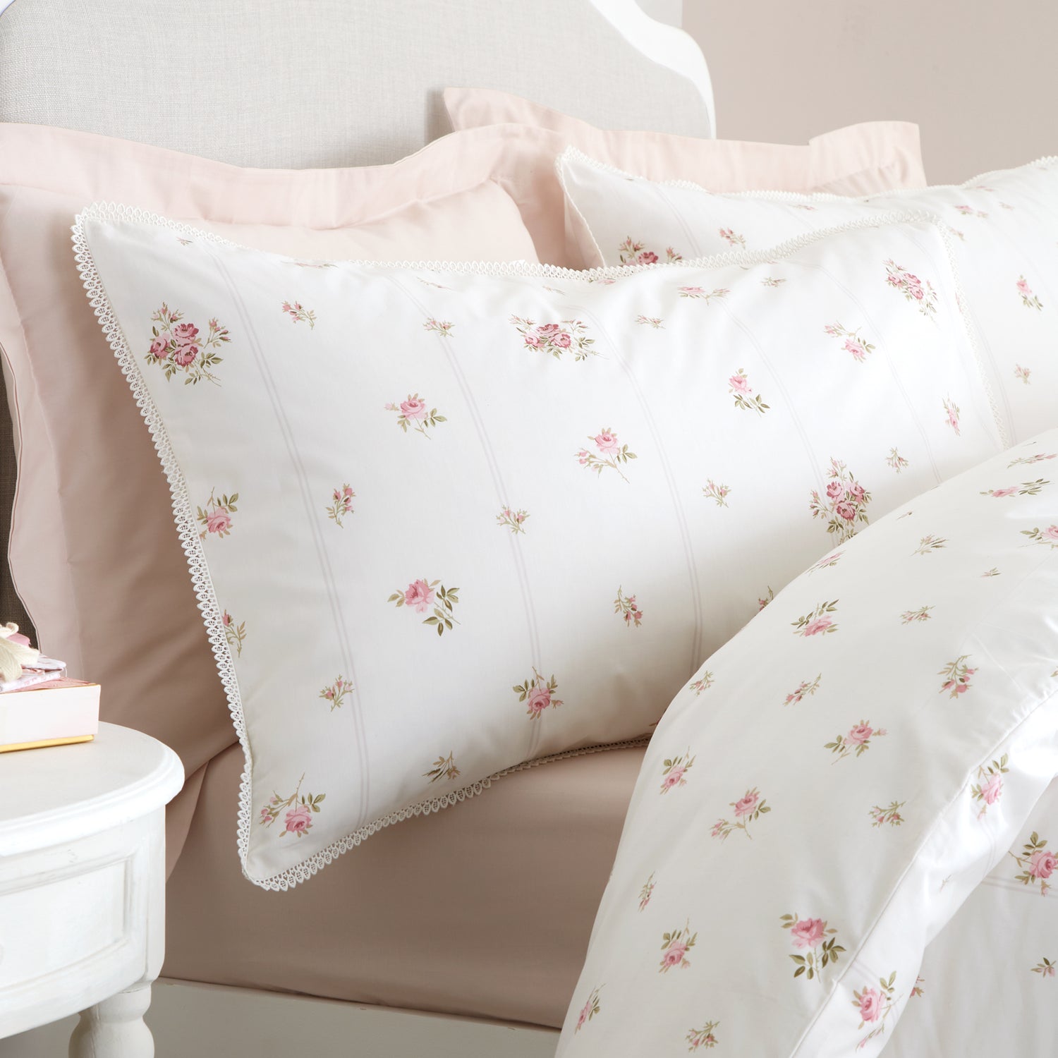 Bianca Vintage Rosebud Lace Cream Duvet Set