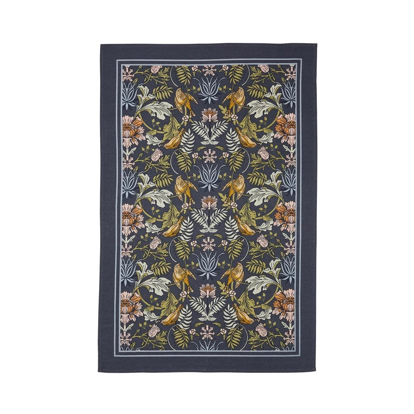 Ulster Weavers Finch & Flower Navy Cotton Tea Towel