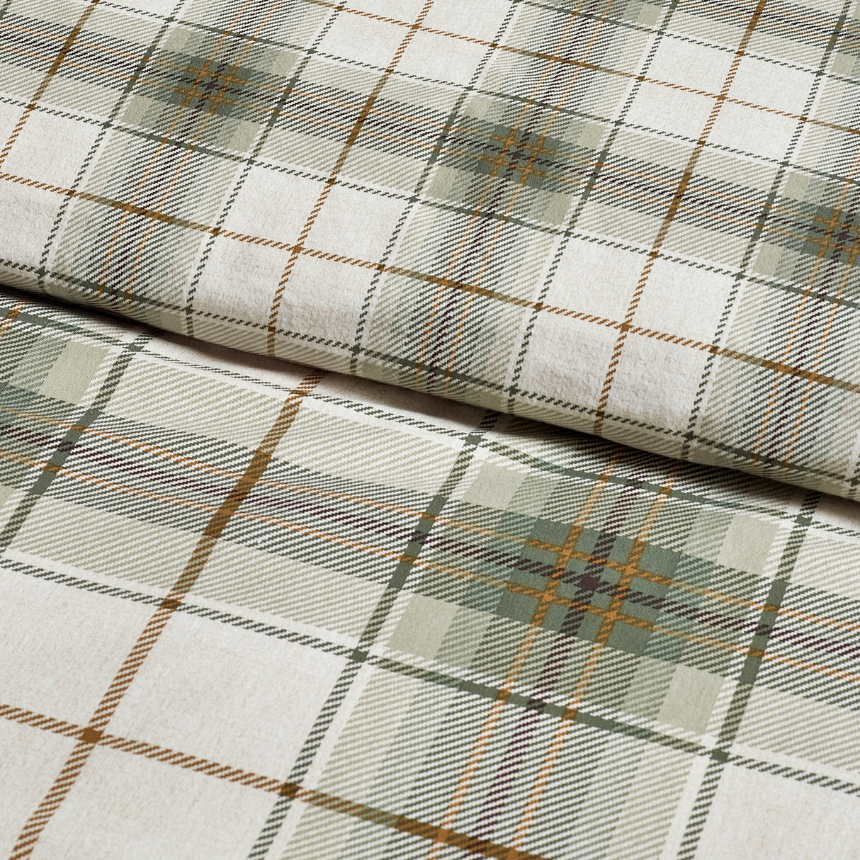 Catherine Lansfield Troon Check Green 100% Brushed Cotton Duvet Set