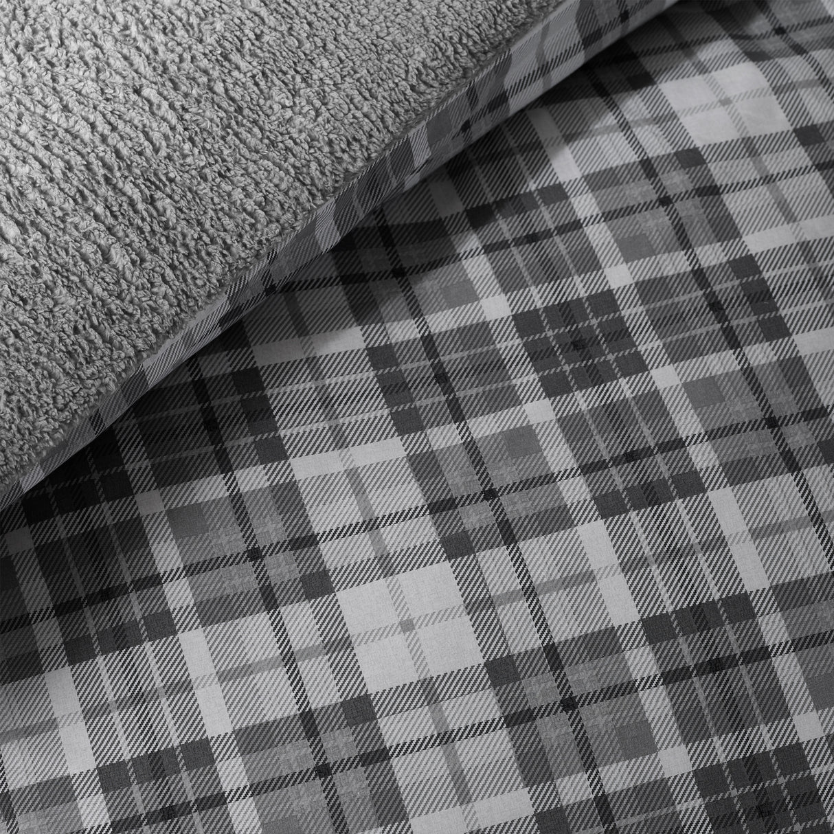 Catherine Lansfield Cosy Sherpa Check Duvet Set