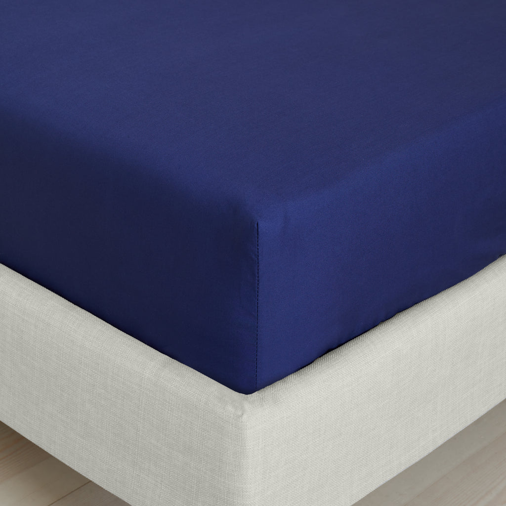 Bianca 200 Thread Count 100% Cotton Percale Navy Sheets