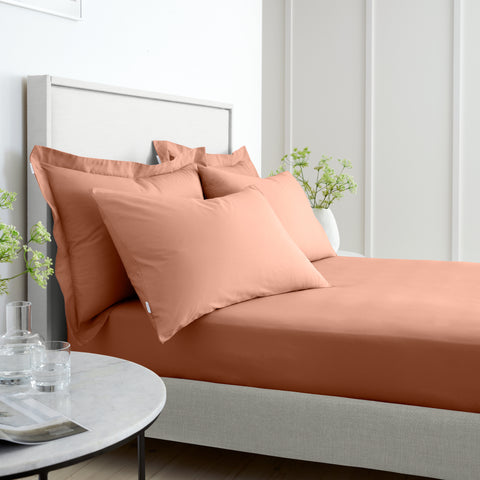 Bianca 200 Thread Count 100% Cotton Percale Clay Sheets