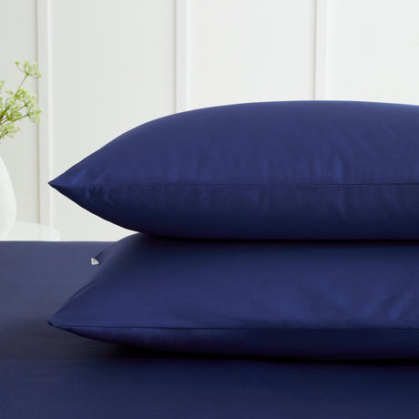 Bianca 200 Thread Count 100% Cotton Percale Navy Sheets