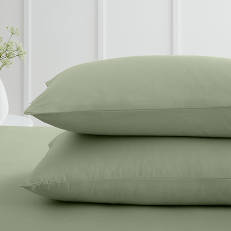Bianca 200 Thread Count 100% Cotton Percale Sage Sheets