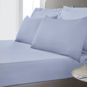 Bianca 400 Thread Count 100% Pure Cotton Sateen Blue Sheets