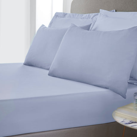 Bianca 400 Thread Count 100% Pure Cotton Sateen Blue Sheets