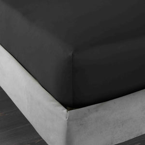 Bianca 400 Thread Count 100% Pure Cotton Sateen Black Sheets