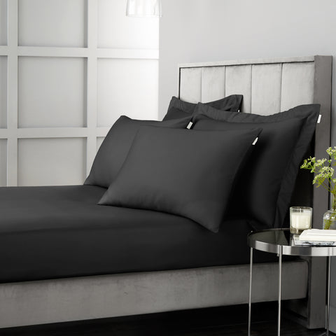 Bianca 400 Thread Count 100% Pure Cotton Sateen Black Sheets