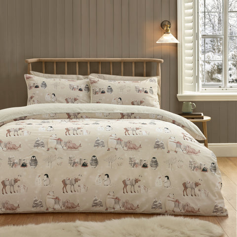 Catherine Lansfield Winter Friends Natural Duvet Set