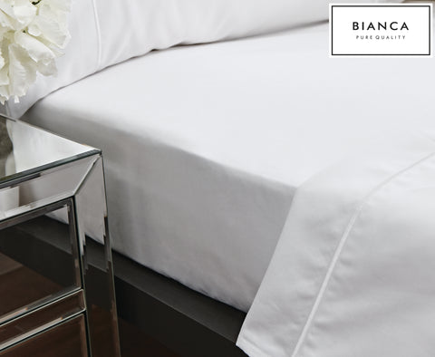 Bianca Luxury 800 Thread Count 100% Pure Cotton Sateen White Sheets