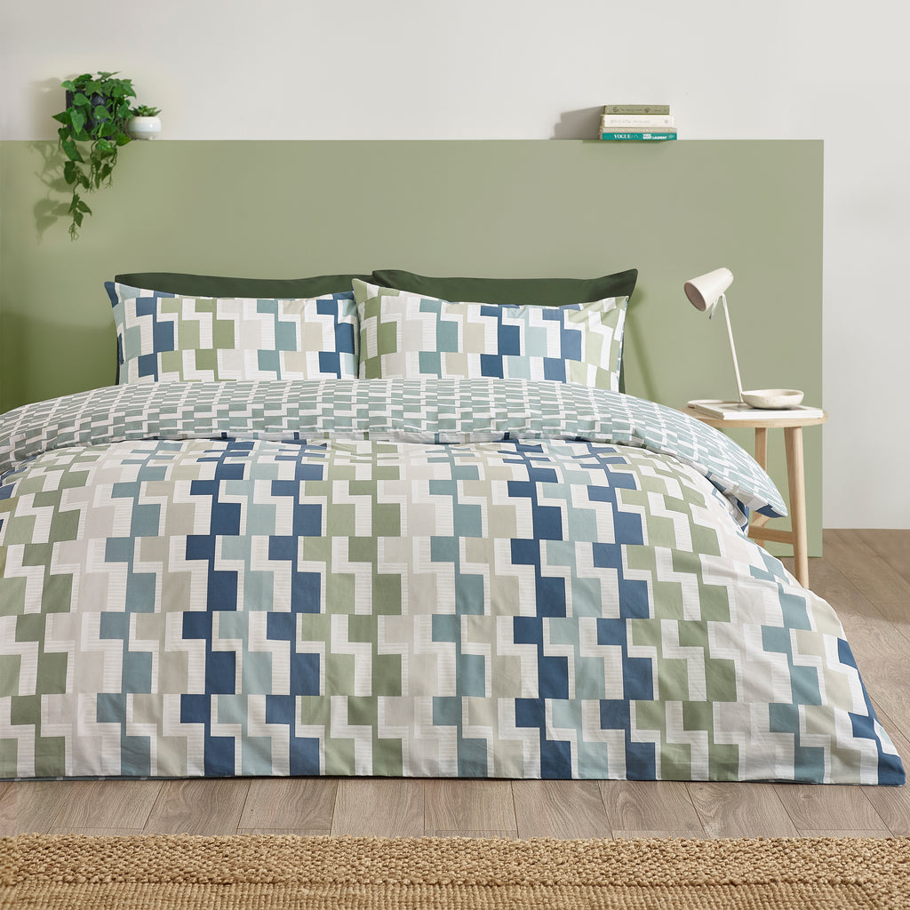 Catherine Lansfield Bryson Blue Duvet Set