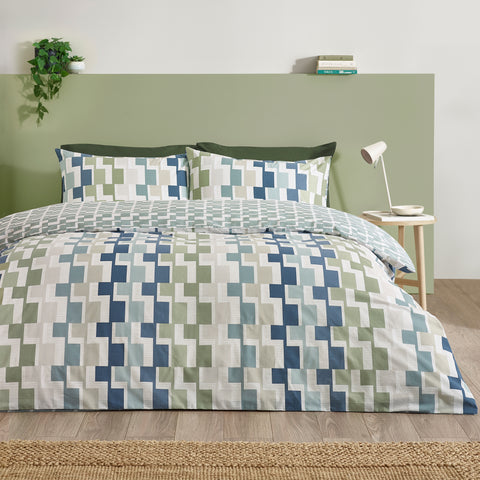 Catherine Lansfield Bryson Blue Duvet Set