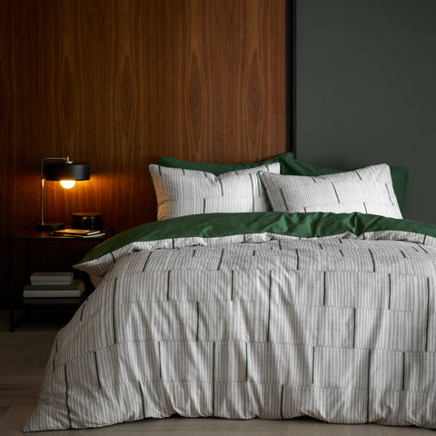 Content by Terence Conran Camden Stripe Green Duvet Set