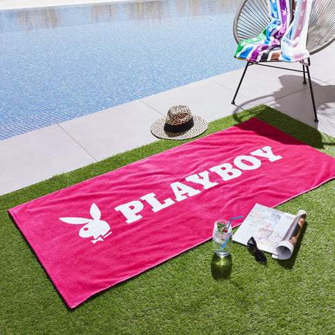 Playboy Iconic Pink 76cm x 160cm Beach Towel