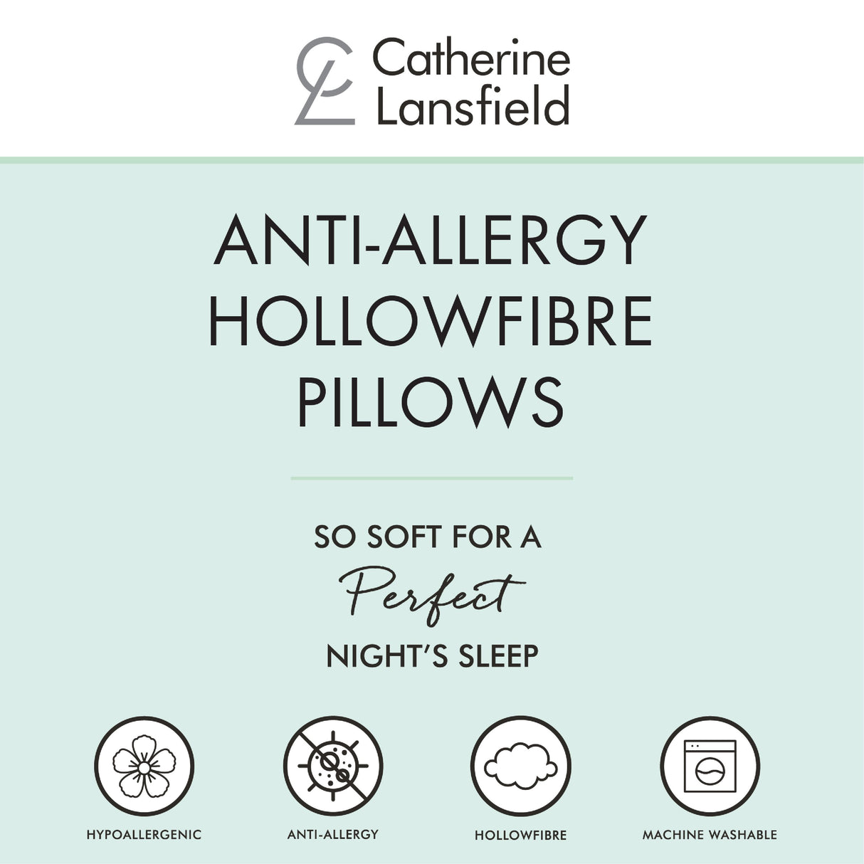 Catherine Lansfield Anti Allergy Hollowfibre Pillow Pair