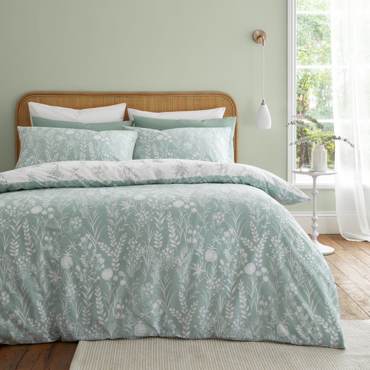 Bianca Wild Flowers Green Duvet Set