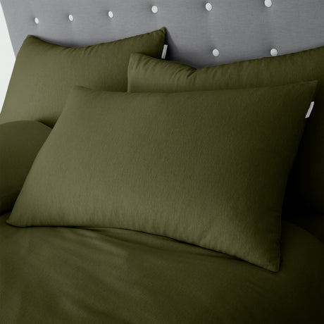 Catherine Lansfield 100% Cotton Brushed Cotton 165gsm Green Sheets