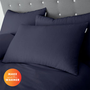 Catherine Lansfield 100% Cotton Brushed Cotton 165gsm Navy Sheets