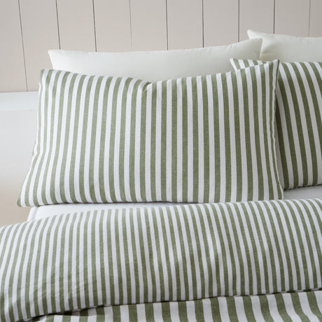 Catherine Lansfield Stripe 100% Brushed Cotton Duvet Set