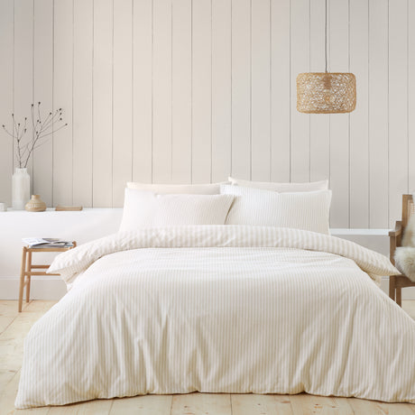 Catherine Lansfield Stripe 100% Brushed Cotton Duvet Set