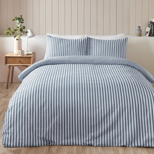 Catherine Lansfield Stripe 100% Brushed Cotton Duvet Set