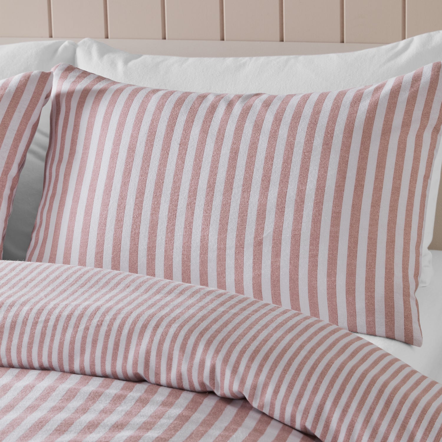 Catherine Lansfield Stripe 100% Brushed Cotton Duvet Set