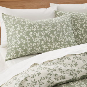Bianca Shadow Leaves Green Duvet Set