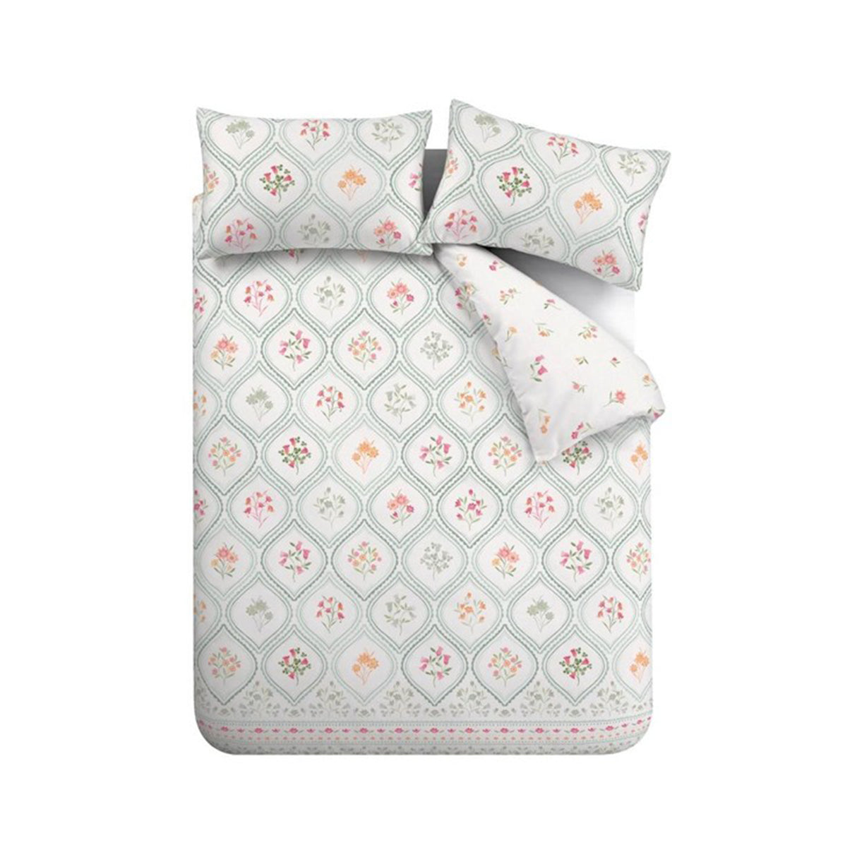 Catherine Lansfield Cameo Floral Soft Green Duvet Set