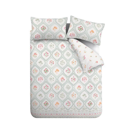 Catherine Lansfield Cameo Floral Soft Green Duvet Set