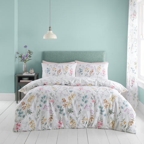 Catherine Lansfield Emilia Floral White Duvet Set