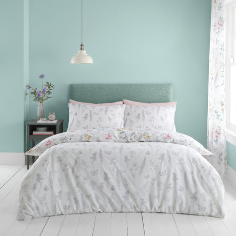 Catherine Lansfield Emilia Floral White Duvet Set