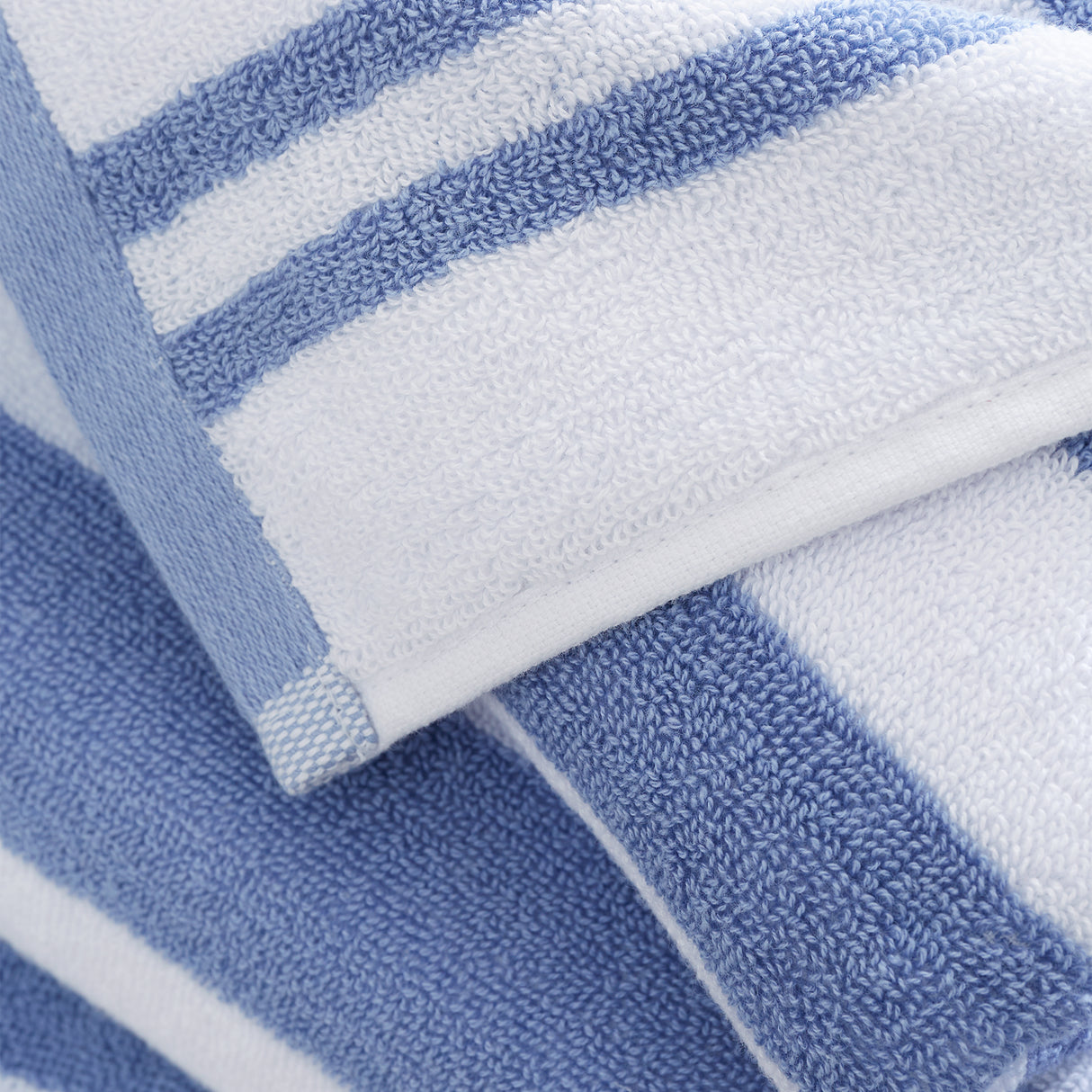 Bianca Reversible Stripe Jacquard 100% Pure Cotton 600gsm Blue Towels