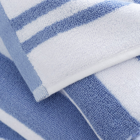 Bianca Reversible Stripe Jacquard 100% Pure Cotton 600gsm Blue Towels