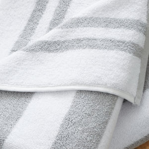 Bianca Reversible Stripe Jacquard 100% Pure Cotton 600gsm Grey Towels