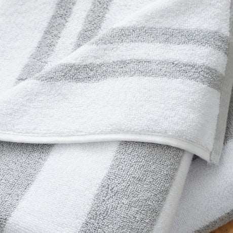 Bianca Reversible Stripe Jacquard 100% Pure Cotton 600gsm Grey Towels