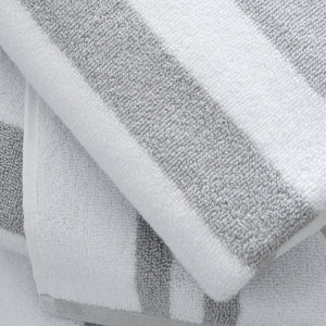 Bianca Reversible Stripe Jacquard 100% Pure Cotton 600gsm Grey Towels