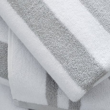 Bianca Reversible Stripe Jacquard 100% Pure Cotton 600gsm Grey Towels