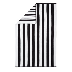 Bianca Reversible Stripe Jacquard 100% Pure Cotton 600gsm Black Towels