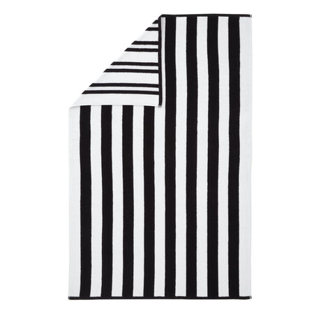 Bianca Reversible Stripe Jacquard 100% Pure Cotton 600gsm Black Towels