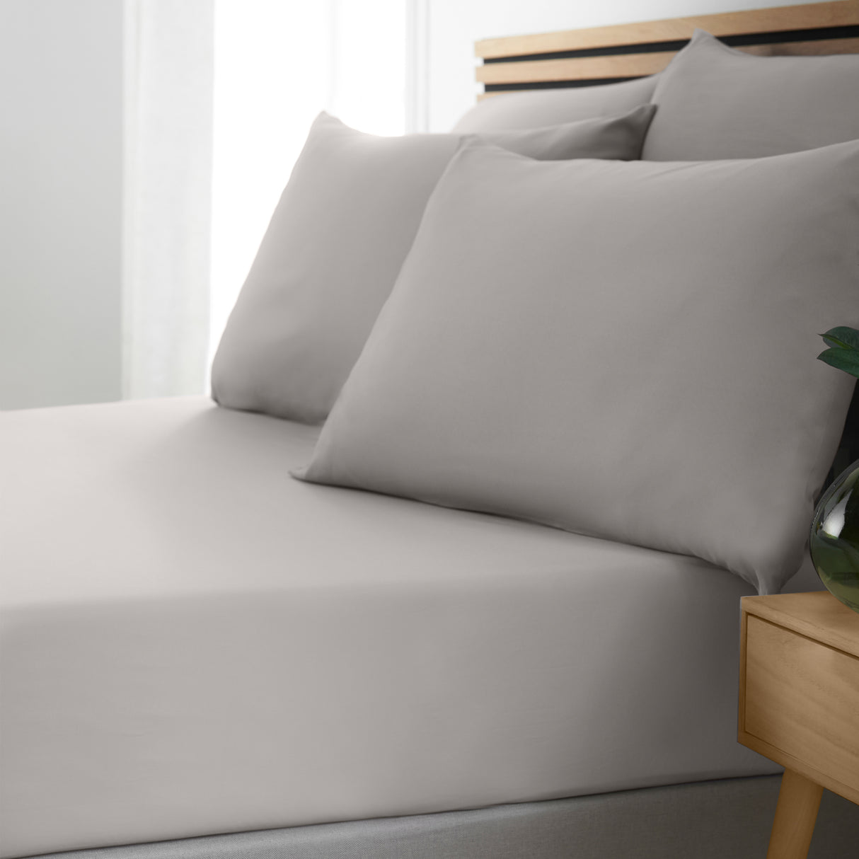 Catherine Lansfield So Soft Non-Iron 100% Polyester Grey Sheets